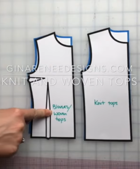 patternmaking rules for knit tops and woven tops