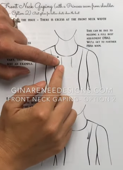 fixing shoulder princess seam front neck gaping
