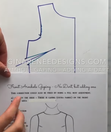 fix armhole gaping by adding darts