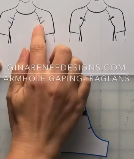 fitting armhole gaping in woven raglan sleeve