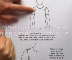 How to Lower High Armholes – Option 3
