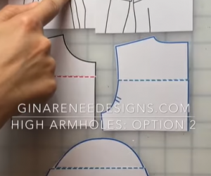 How to Lower High Armholes – Option 2