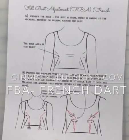 adjusting the bust on styles with French darts