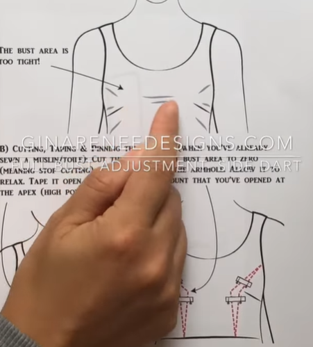 doing a full bust adjustment on styles with side darts