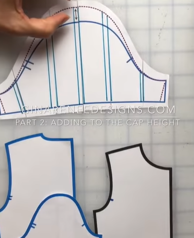 adding to the cap height to fit the armhole
