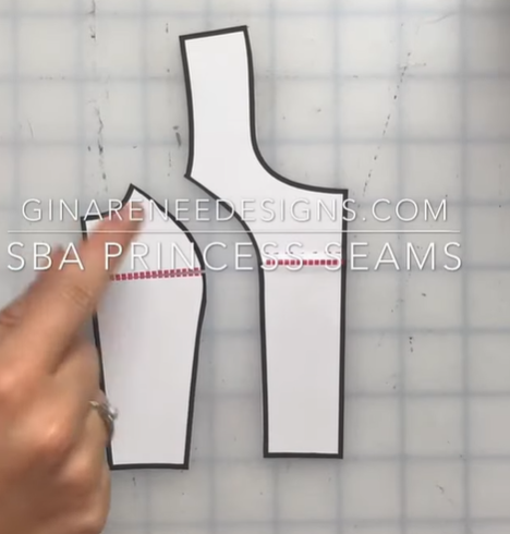 small bust correction on princess seam patterns