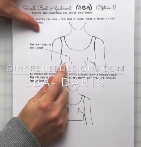adjusting a pattern to a smaller cup size