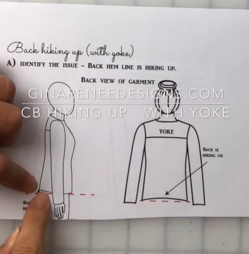 fixing a pattern when the center back is hiking up