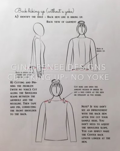 fix top patterns when the back is hiking up