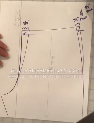 fixing whiskers or draglines in the front of pants