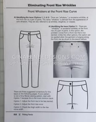 deepening the front rise curve in pants to remove whiskers
