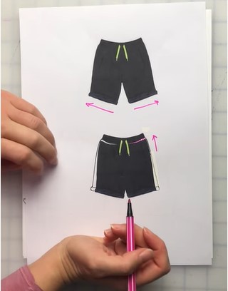 fixing shorts with diagonal hemlines