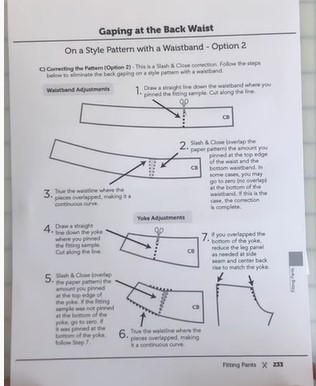 eliminating gaping excess fabric at the back of the waist